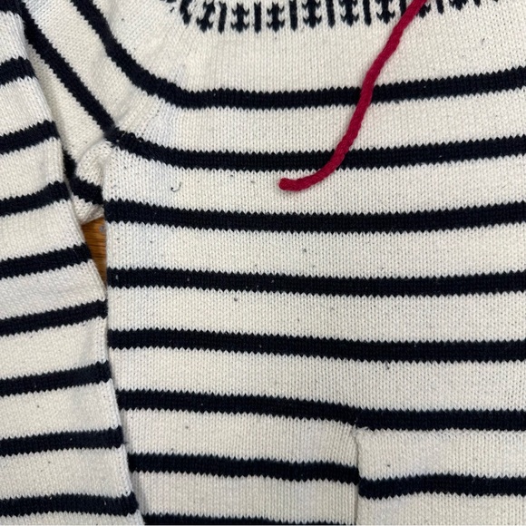 Roxy hooded striped zip up sweater with fur trim on hood - Picture 3 of 7